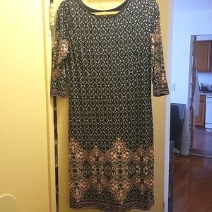 Gilli half-sleeve dress, size medium. Blue, white, coral